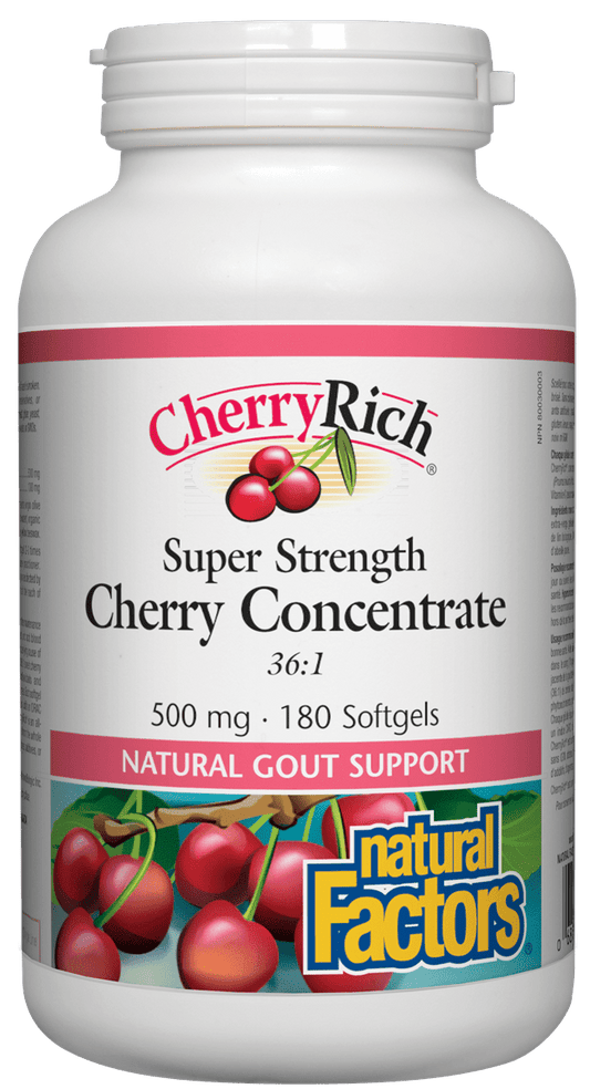 Natural Factors CherryRich Super Strength Concentrate 500mg 180 Softgels