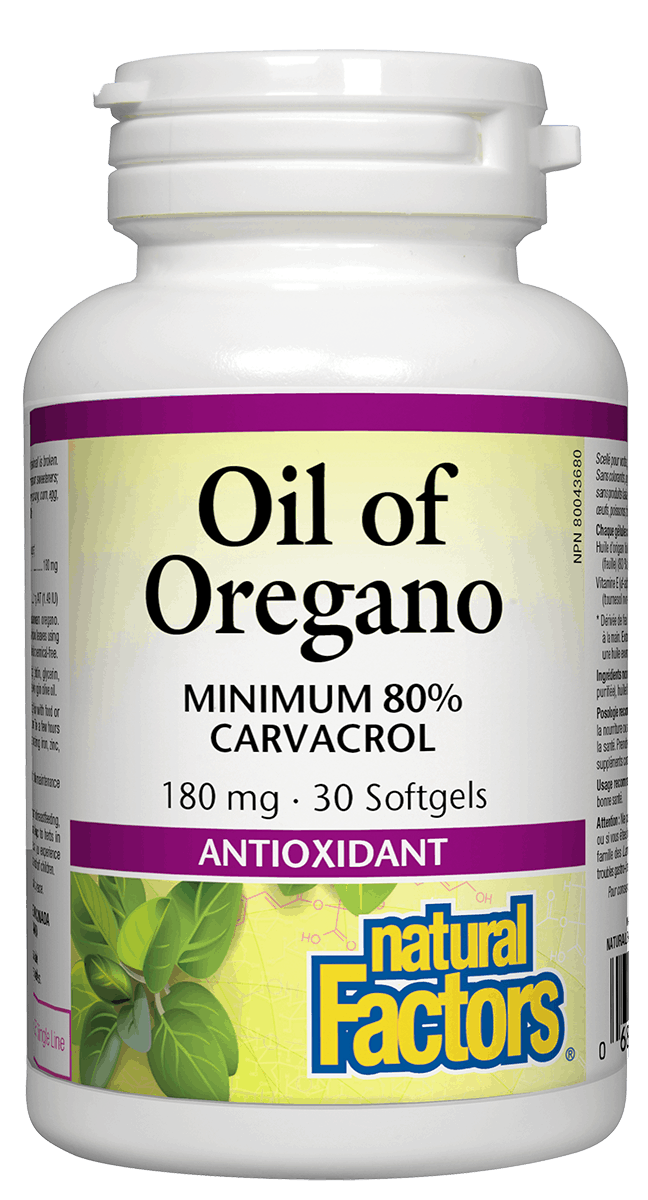 Natural Factors Organic Oil of Oregano 180mg 30 Softgels