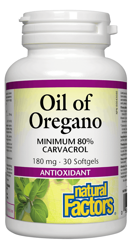 Natural Factors Organic Oil of Oregano 180mg 30 Softgels