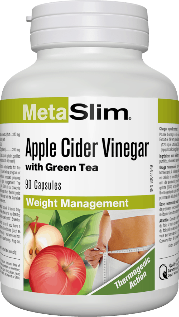 Webber Naturals MetaSlim Green Tea Extract and Apple Cider Vinegar, 90 caps