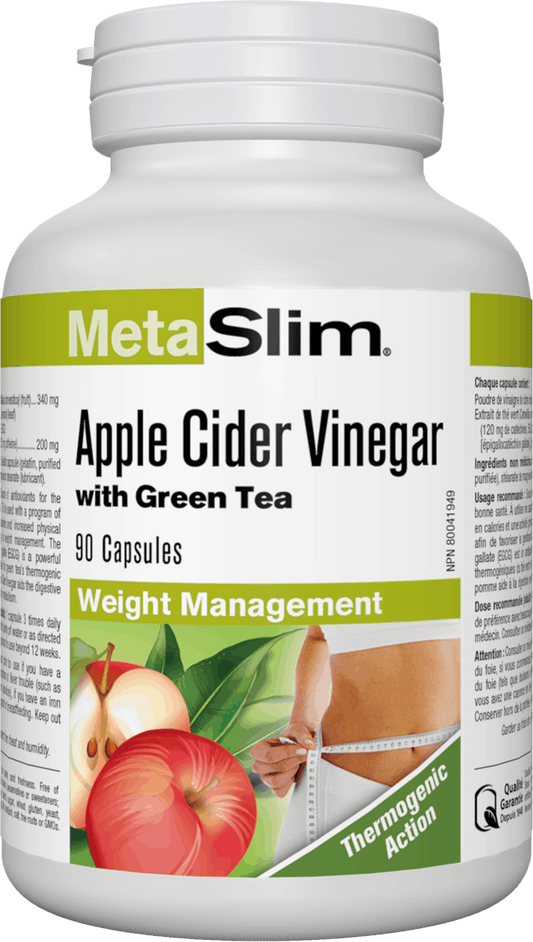 Webber Naturals MetaSlim Green Tea Extract and Apple Cider Vinegar, 90 caps