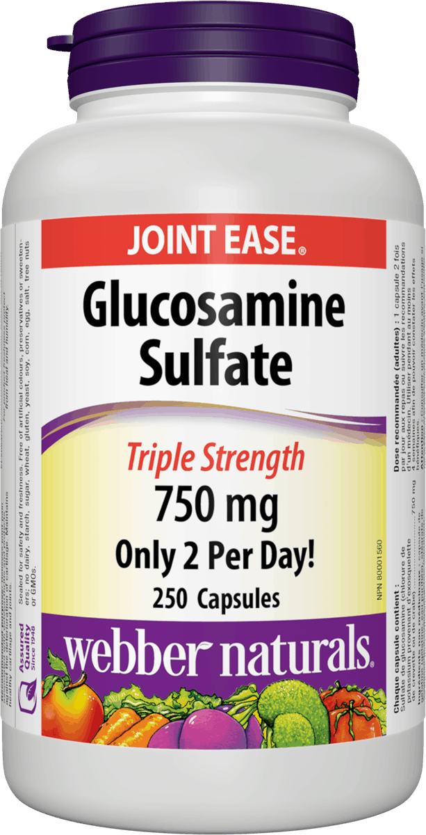 Webber Naturals Glucosamine  Sulfate 750mg, 250 Caps