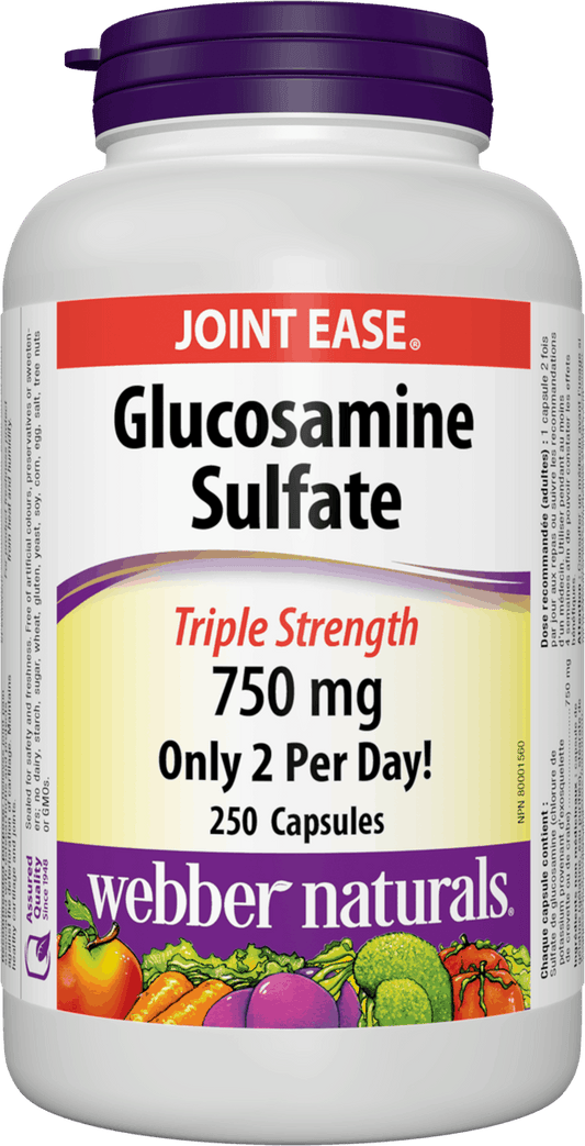 Webber Naturals Glucosamine  Sulfate 750mg, 250 Caps