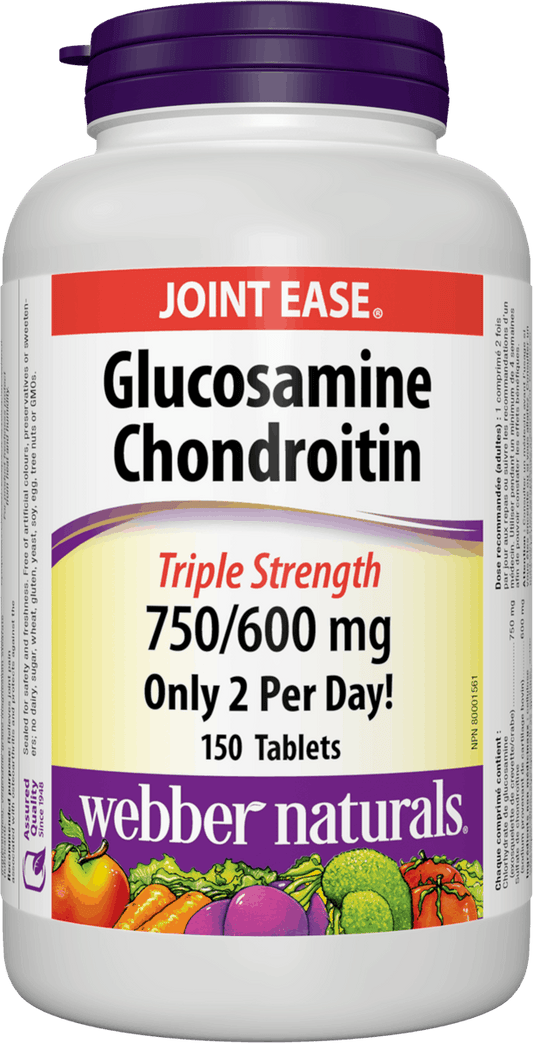 Webber Naturals Glucosamine & Chondroitin, 750/600mg, 150 tabs