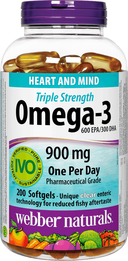 Webber Naturals Triple Concentration Omega-3 900mg, 200 softgels