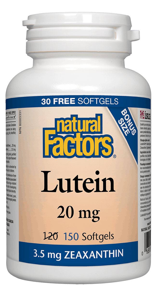 Natural Factors Lutein 20mg bonus 120+30 Softgels