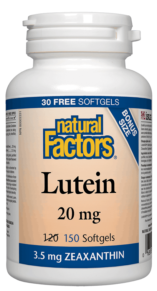 Natural Factors Lutein 20mg bonus 120+30 Softgels