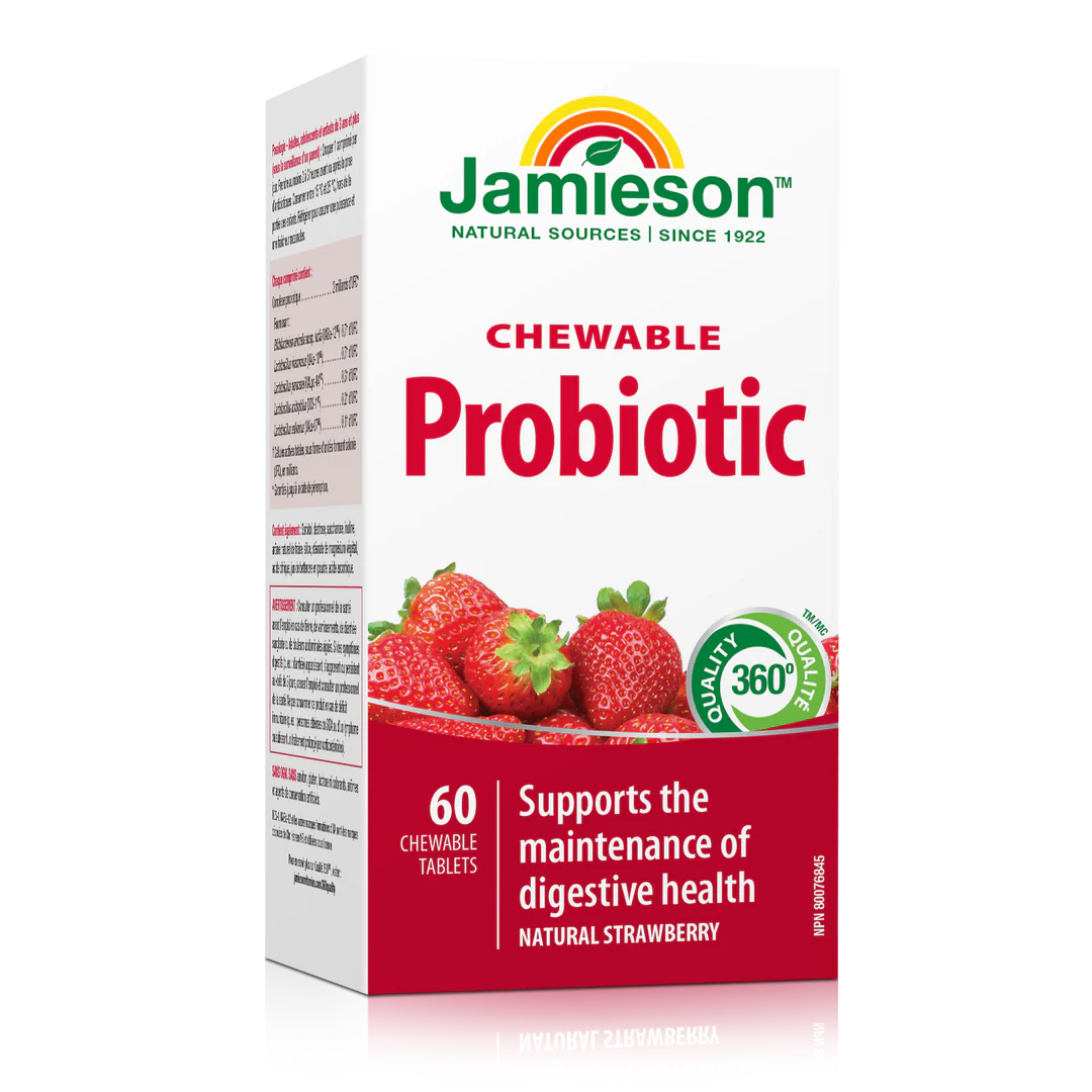 Jamieson Chewable Probiotic, Strawberry Yogurt, 60 tabs