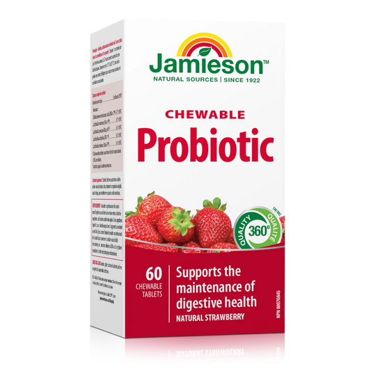Jamieson Chewable Probiotic, Strawberry Yogurt, 60 tabs