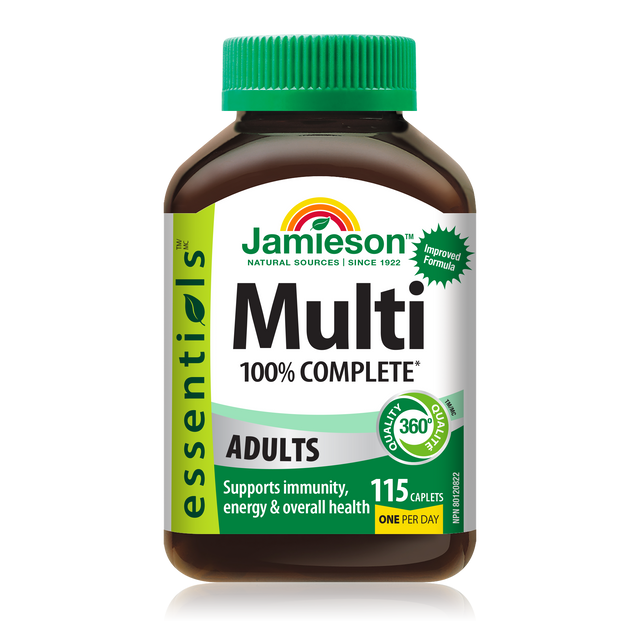 Jamieson Essentials 100% Complete Multivitamin for Adults, 115 caplets