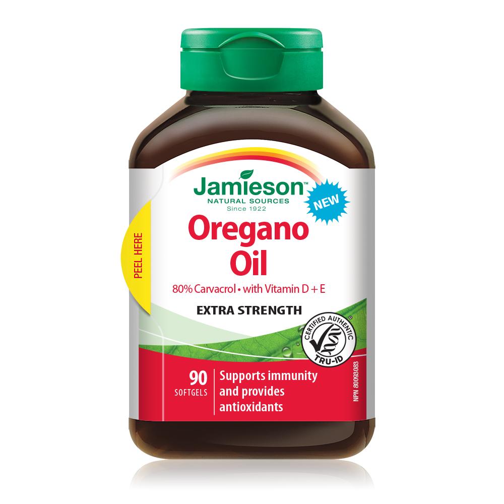Jamieson Oregano Oil with Vitamin D + E Extra Strength 90 softgels