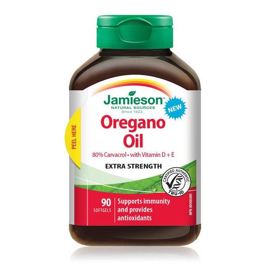 Jamieson Oregano Oil with Vitamin D + E Extra Strength 90 softgels