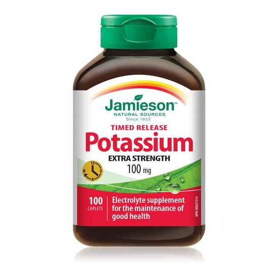 Jamieson Potassium 100mg  Time Release 100 caplets