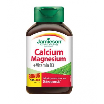 Jamieson Calcium & Magnesium with Vitamin D3, 100+100 caplets