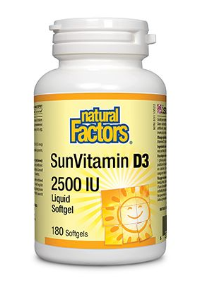 Natural Factors SunVitamin D3 2500IU 180 Softgels