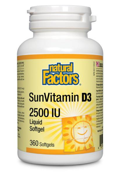 Natural Factors SunVitamin D3 2500IU 360 Softgels