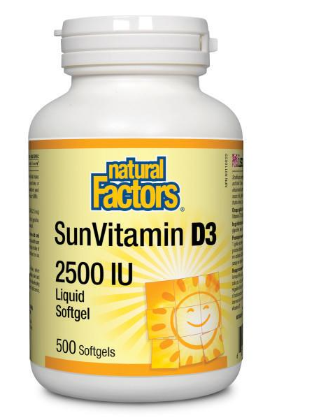 Natural Factors SunVitamin D3 2500IU 500 Softgels