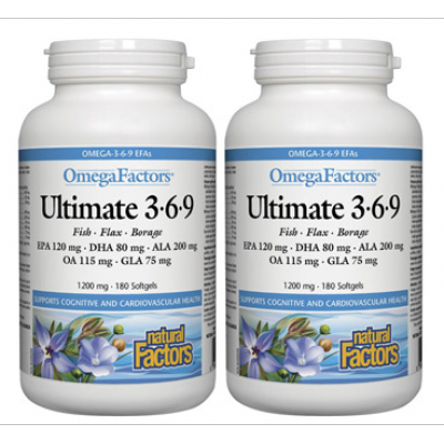(Promotional Product) 2x Natural Factors Ultimate Omega Factors, 180 softgels