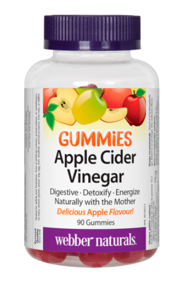 Webber Naturals Apple Cider Vinegar,  Apple Flavour, 90 gummies