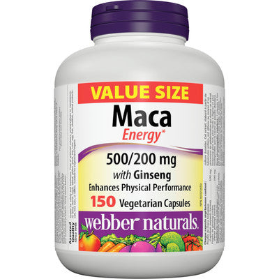 Webber Naturals Maca with Ginseng, 150 caps (Value Size)