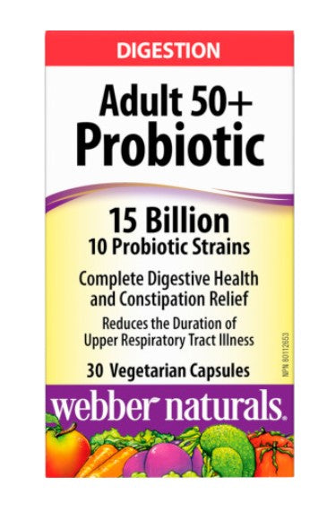 Webber Naturals Adult 50+ Probiotic 15 Billion, 30 vegetarian capsules