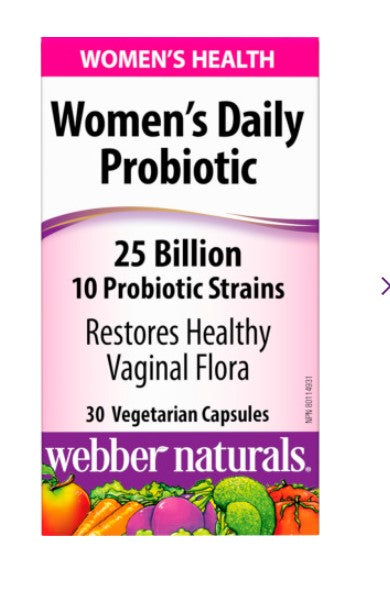 Webber Naturals Women Daily Probiotic 25 Billion, 30 vegetarian capsules