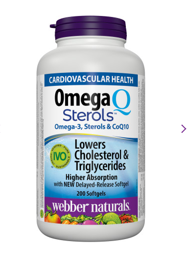 Webber Naturals Omega3 & Sterols & CoQ10, 200 SG