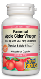 Natural Factors Fermented Apple Cider Vinegar & Chromium 500mg/250mcg 90 V-Capsules