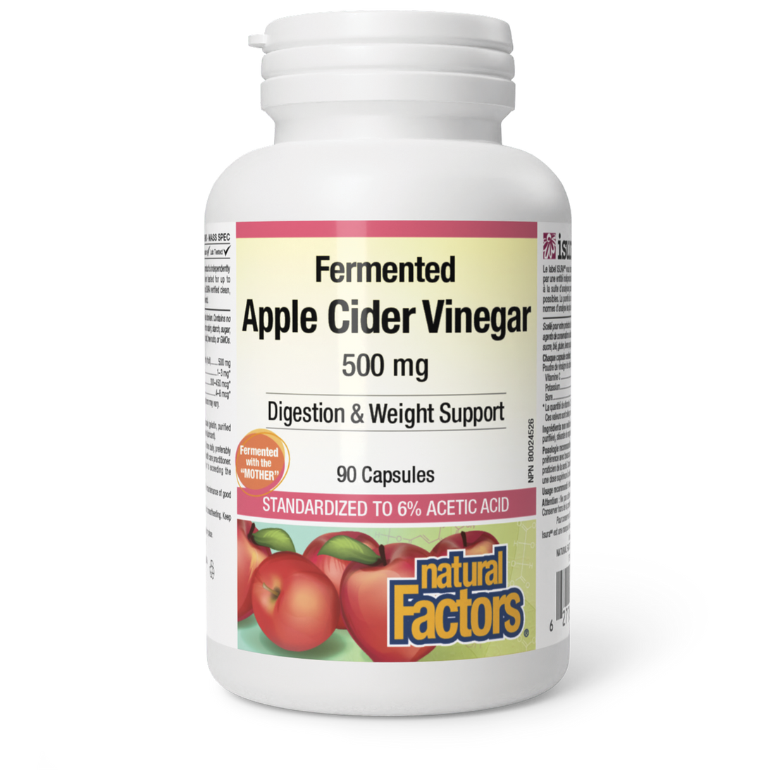 Natural Factors Apple Cider Vinegar 500mg 90 Capsules