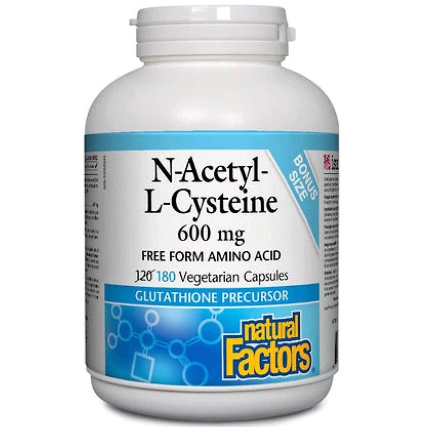 Natural Factors N-Acetyl-L-Cysteine 600mg 180 V-Capsules