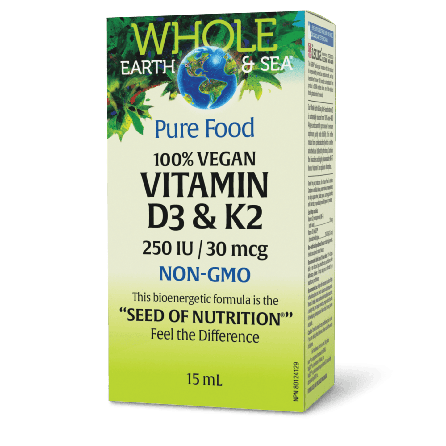 Natural Factors Whole Earth & Sea 100% Vegan Vitamin D3 & K2 15mL