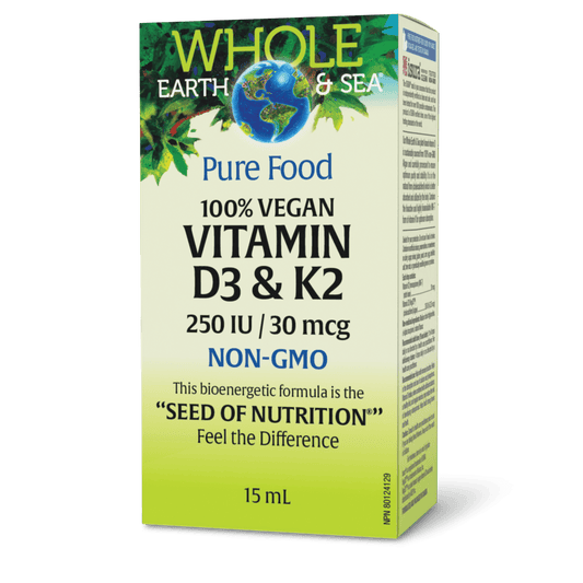 Natural Factors Whole Earth & Sea 100% Vegan Vitamin D3 & K2 15mL