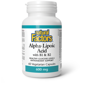 Natural Factors Alpha-Lipoic Acid 600mg with B1 & B2 60 V-Capsules