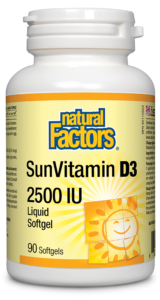 Natural Factors SunVitamin D3 2500IU 90 Softgels