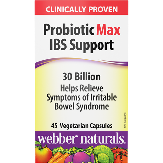 Webber Naturals Probiotic Max IBS Support 30 Billion 45 Vegetarian Capsule