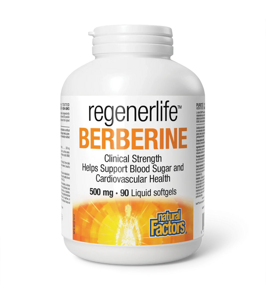 Natural Factors RegenerLife Berberine 500mg 90 Liquid Softgels