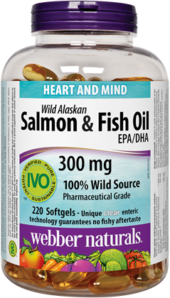 Webber Naturals Wild Alaskan Salmon & Fish Oil 300 mg EPA/DHA 繚 300 mg EPA/DHA, 220 softgels