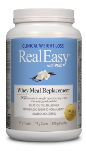 Natural Factors RealEasy with PGX Whey Meal Replacement Vanilla 870g