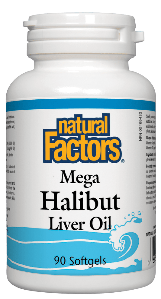 Natural Factors Mega Halibut Liver Oil 90 Softgels