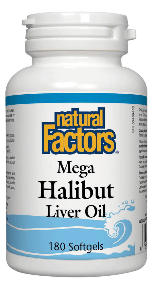 Natural Factors Mega Halibut Liver Oil 180 Softgels