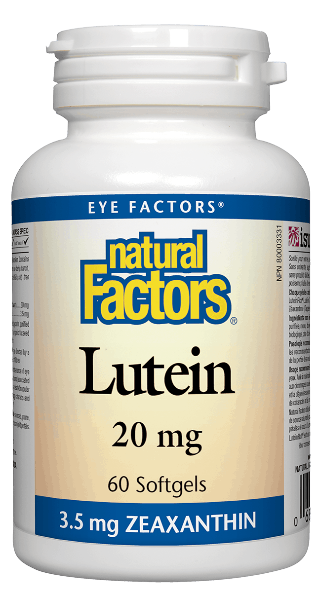 Natural Factors Lutein 20mg 60 Softgels