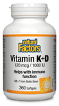 Natural Factors Vitamin K + D 120mcg/1000IU 360 Softgels