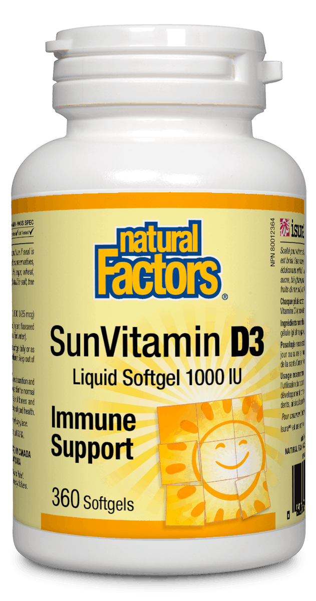 Natural Factors SunVitamin D3 1000IU 360 Softgels