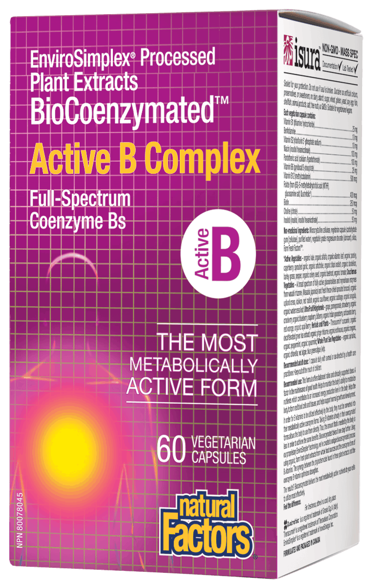 Natural Factors BioCoenzymated Active B Complex 60 V-Capsules