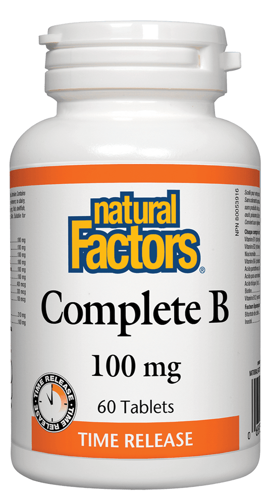 Natural Factors Complete Vitamin B Time Released 100mg 60 Tablets