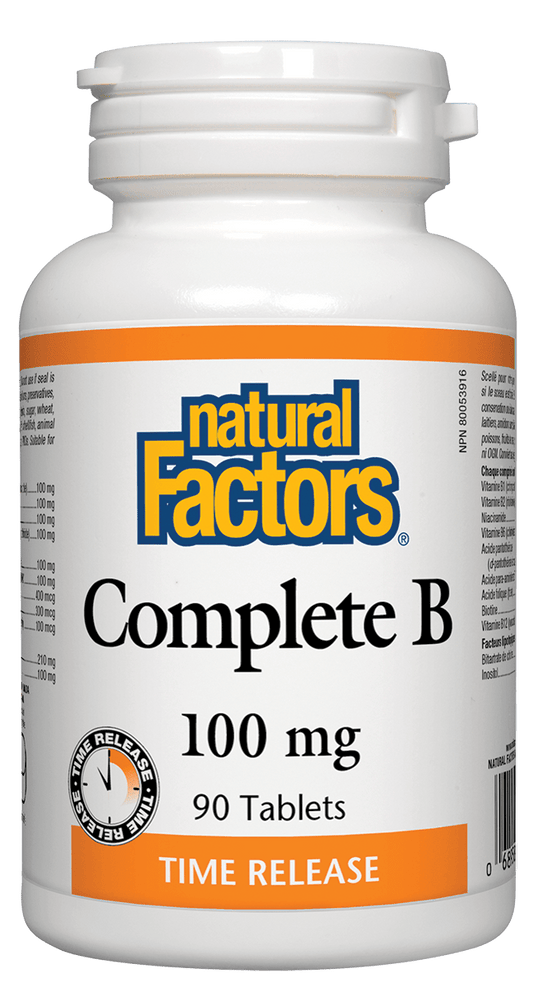 Natural Factors Complete Vitamin B Time Released 100mg 90 Tablets