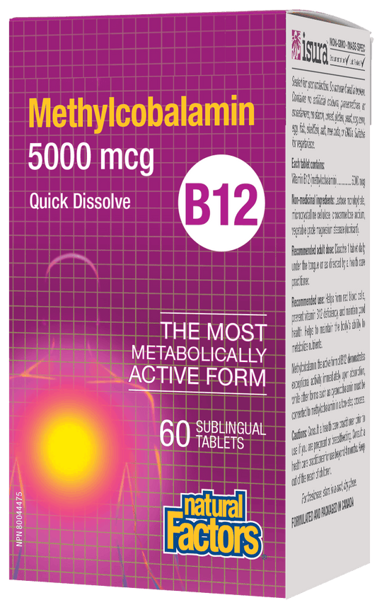 Natural Factors B12 Methylcobalamin 5000mcg 60 Tablets