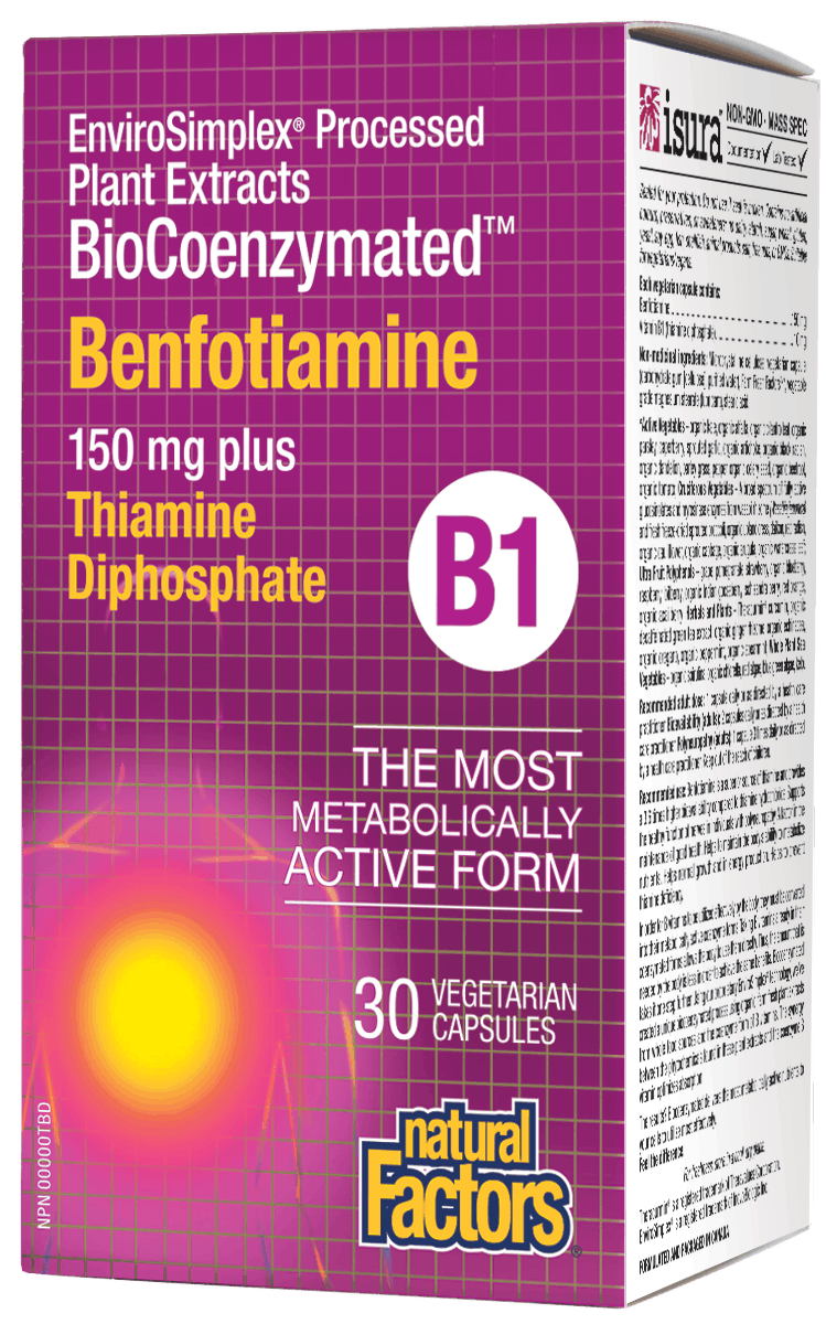 Natural Factors Benfotiamine 150mg plus Thiamine 30 V-Capsules