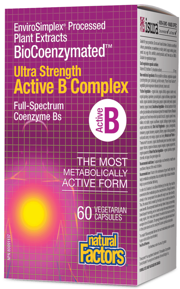 Natural Factors BioCoenzymated Active B Complex 60 V-Capsules