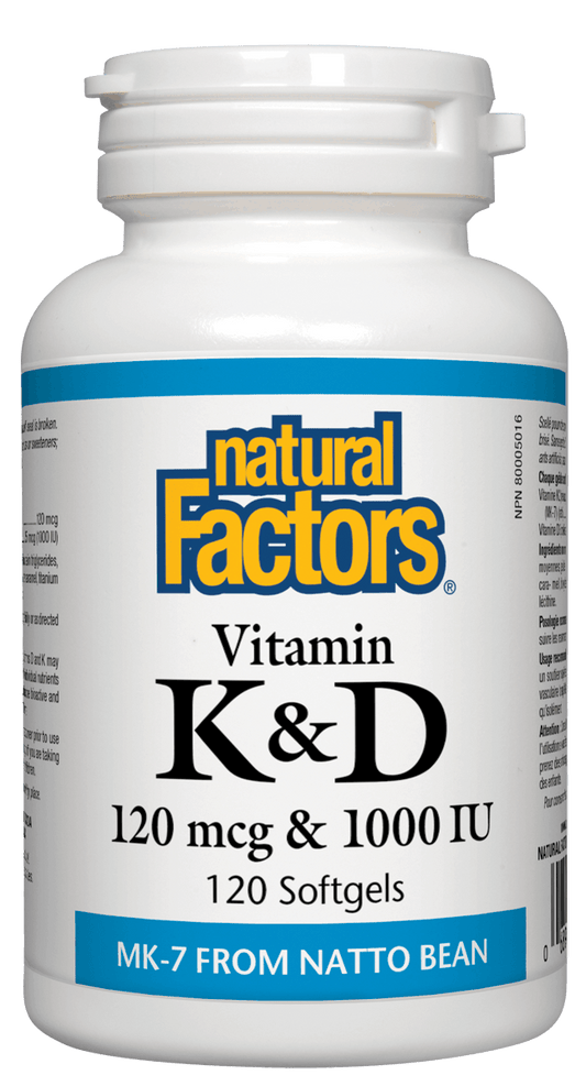 Natural Factors Vitamin K & D 120 Softgels